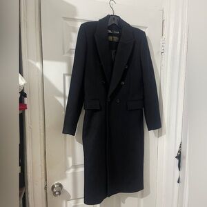 Zara manteco coat Black Double-Breasted Coat